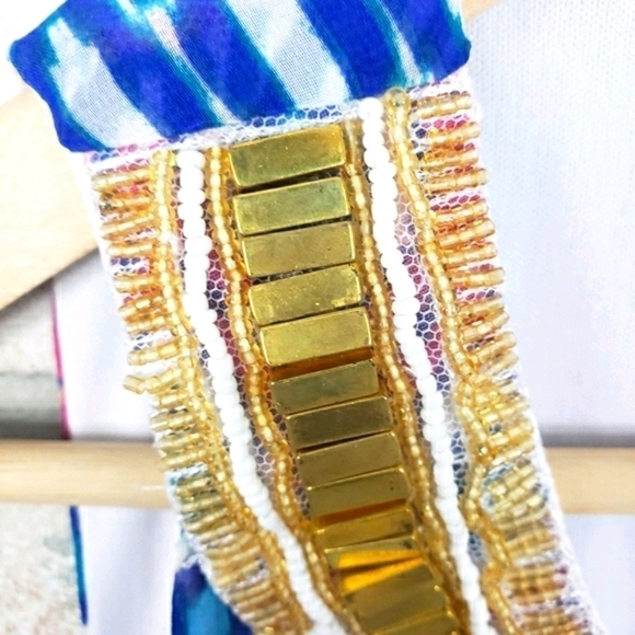 WHISPER Tribal Beaded Sleeveless Dress Size M - Picture 5 of 10